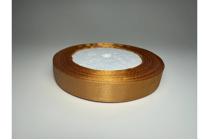 Лента атласная, 12 мм × 23 ± 1 м, цвет бронзовый №122